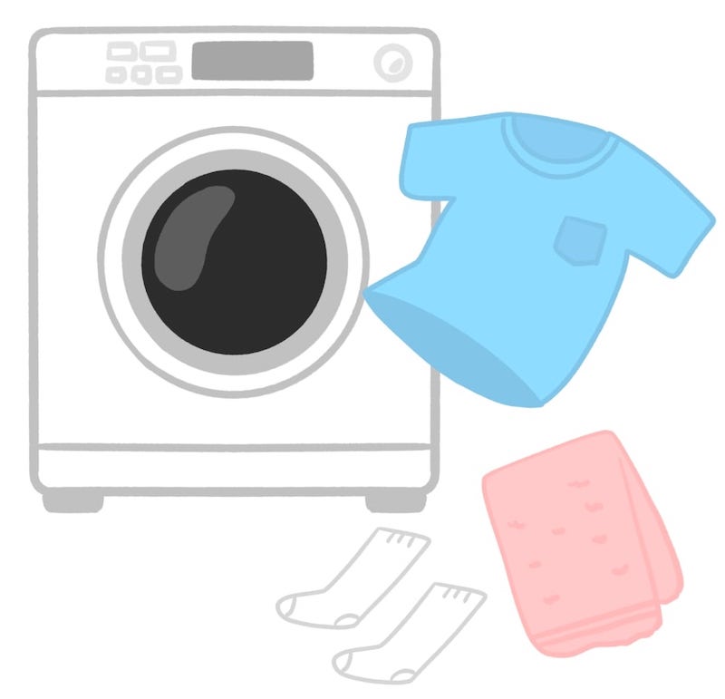 洗濯機と洗濯物